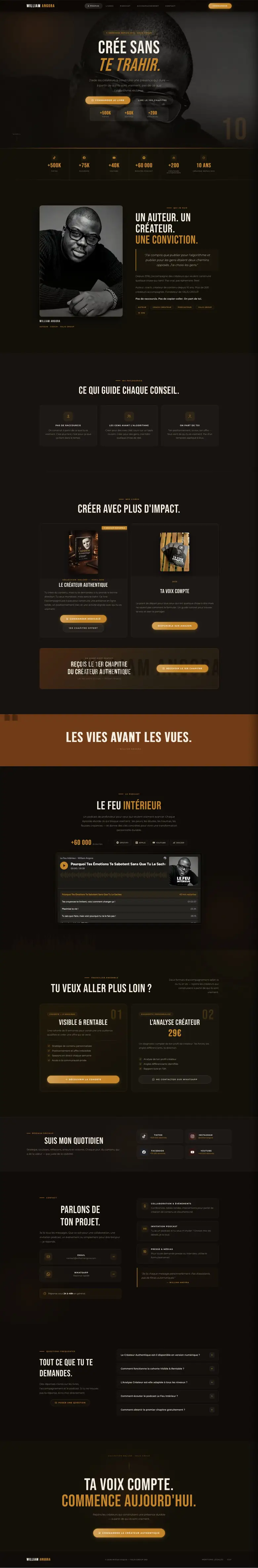 Réalisation Lorick Innovation : William Angora, Site auteur